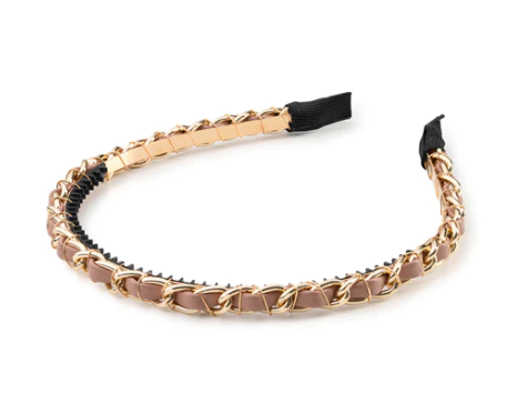 Halo Luxe Mauve Coco Gold Chain Headband