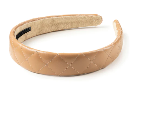 Halo Luxe Mocha Ella Quilted Leather Headband