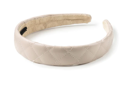 Halo Luxe Oatmeal Ella Quilted Leather Headband