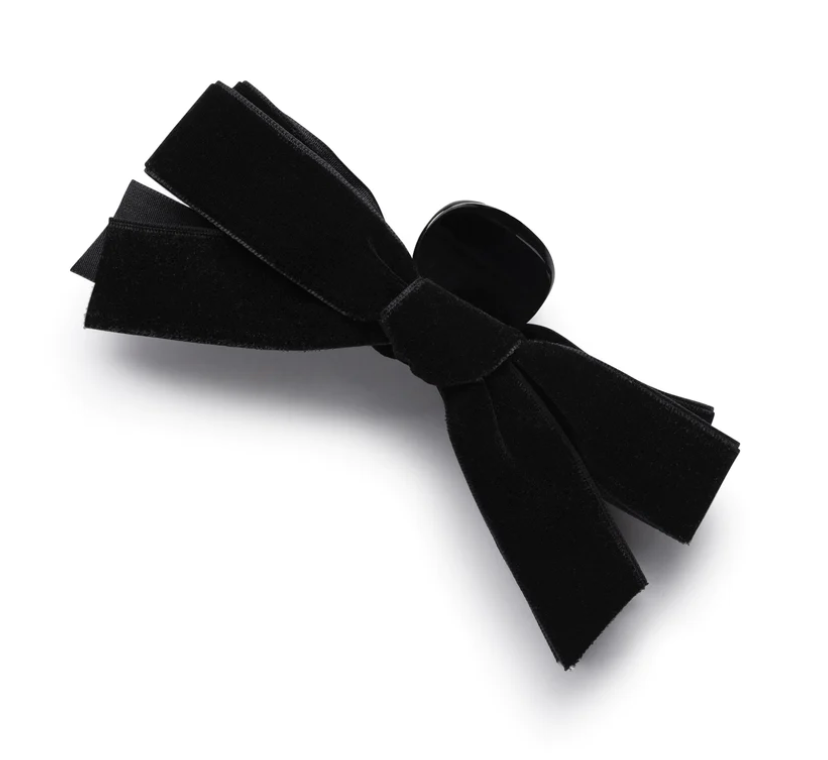 Halo Luxe Black Velvet Bow Claw Clip
