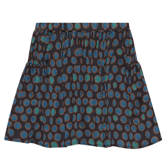 Christina Rohde Blue/Green Polka Dot Silky Skirt