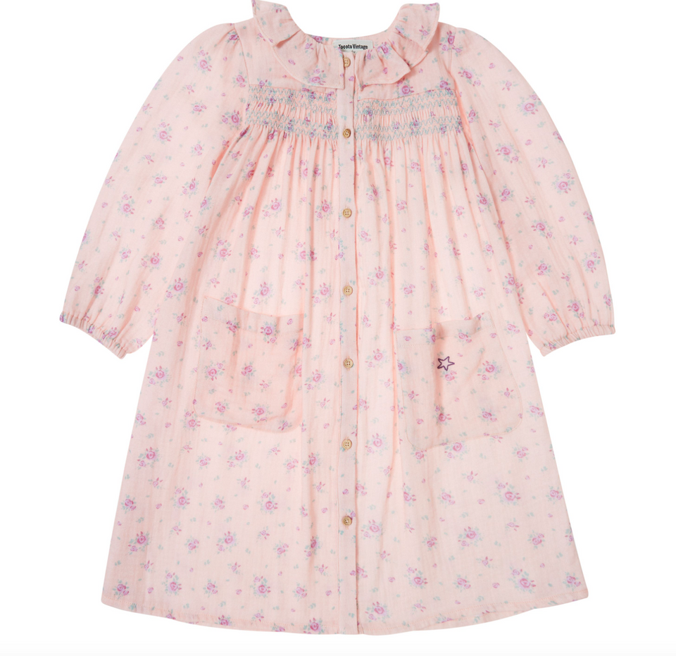 Tocoto Vintage Pink Flowers Dress