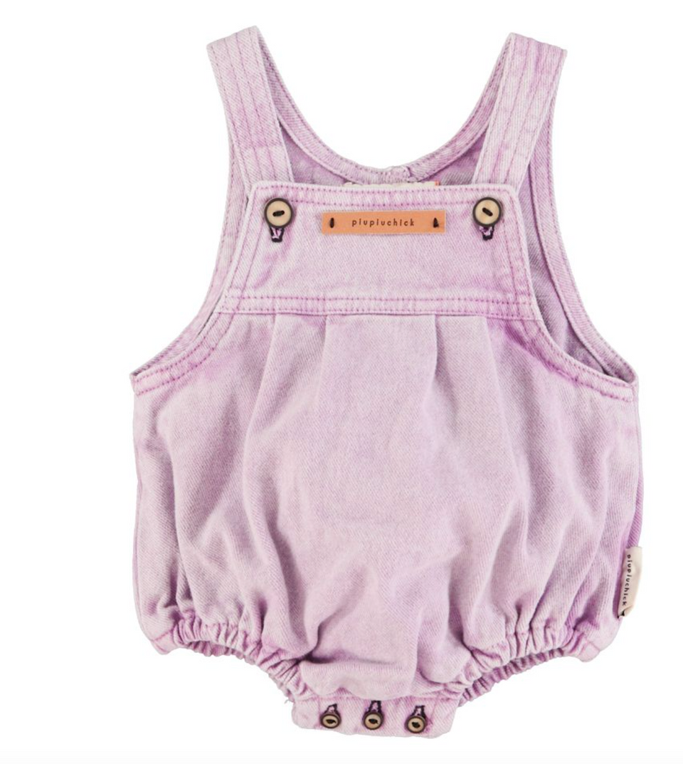 Piupiuchick Lilac Romper with Multicollar Knit Sweater Set