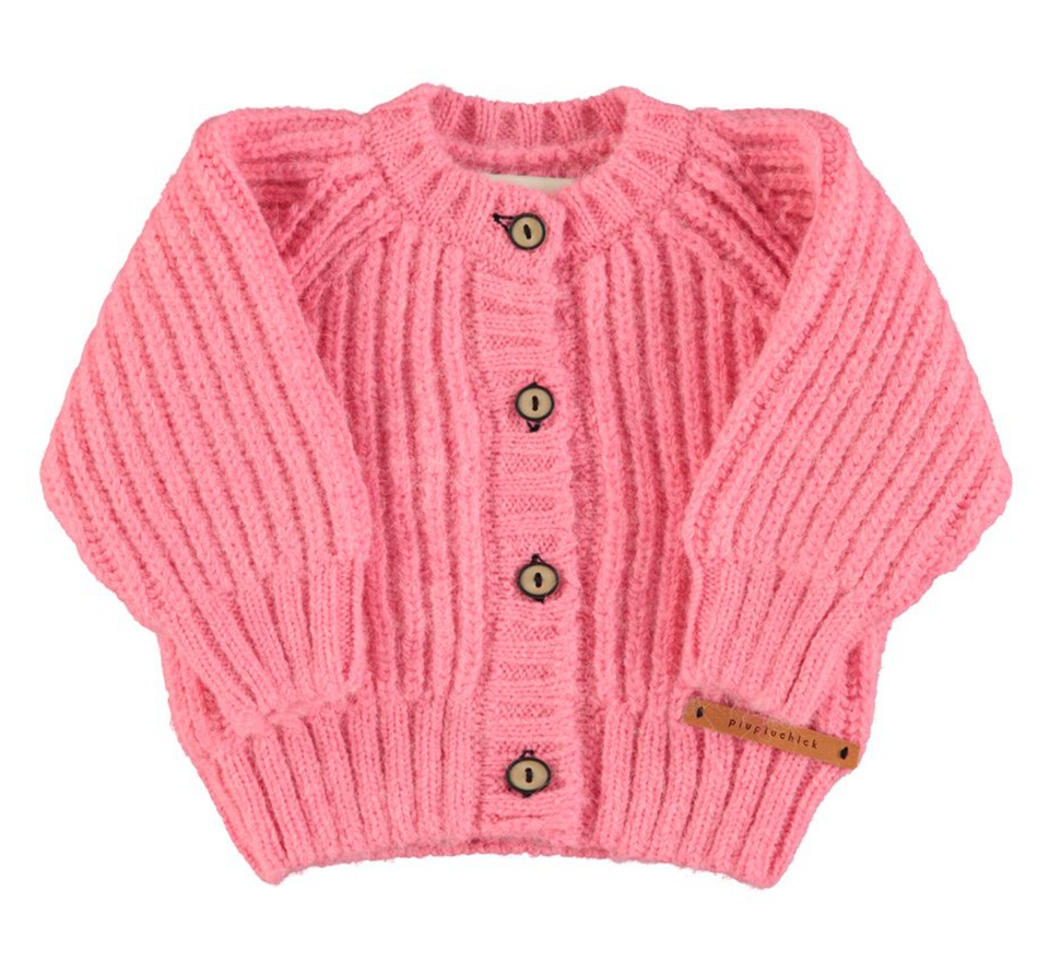 Piupiuchick Pink Knit Cardigan and Leggings Set