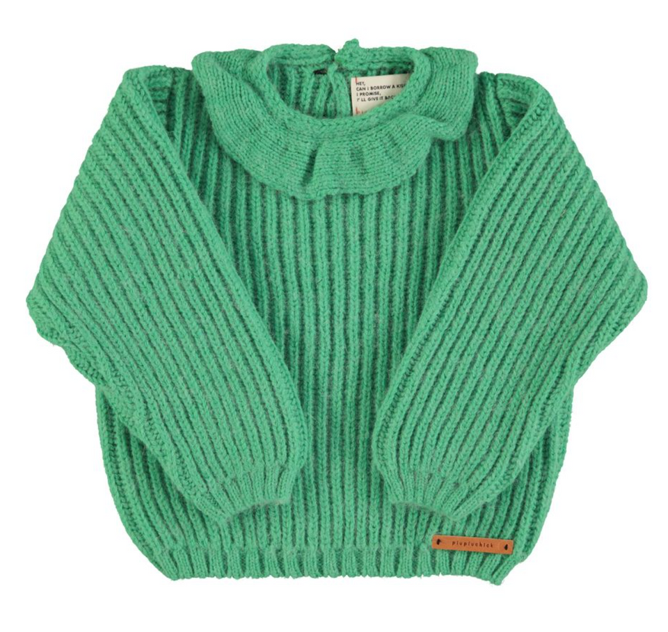 Piupiuchick Green Knitted Sweater w/ Collar