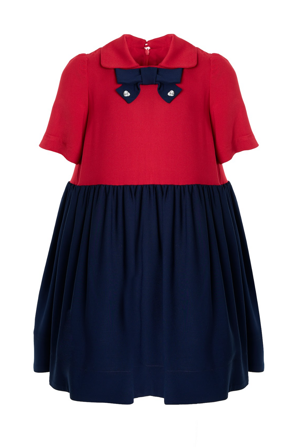Mimisol Red & Navy Twill Bow Dress