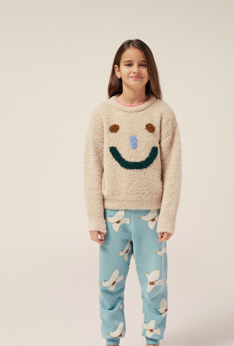 Campamento Ecru Happy Face Knit Sweater