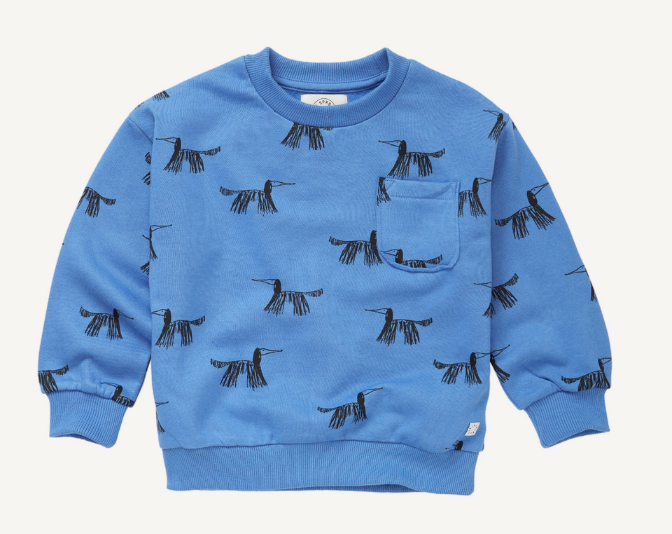 Sproet and Sprout Blue Pocket Dog Print Sweatshirt