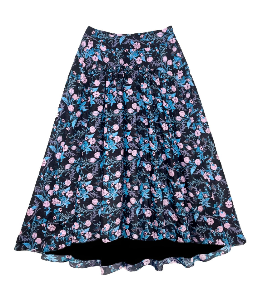 Zaikamoya Blue and Pink Print Gretchen Skirt