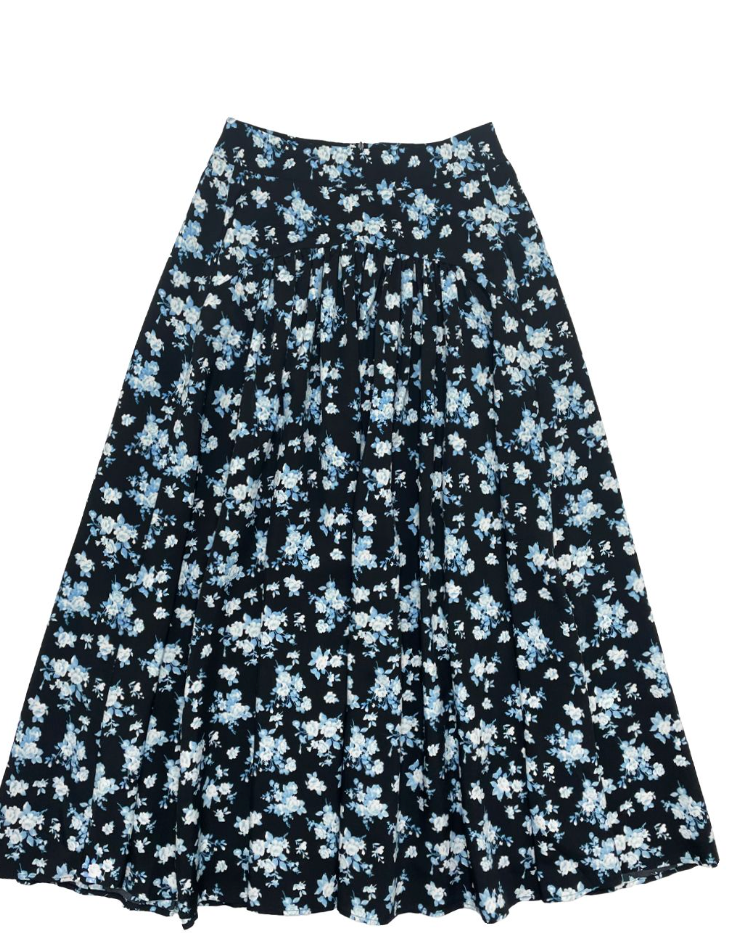 Zaikamoya Blue Flower Gretchen Skirt