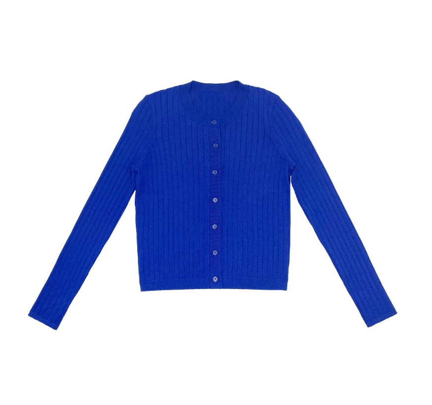 Elle Oh Elle Royal Blue Ribbed Cardigan