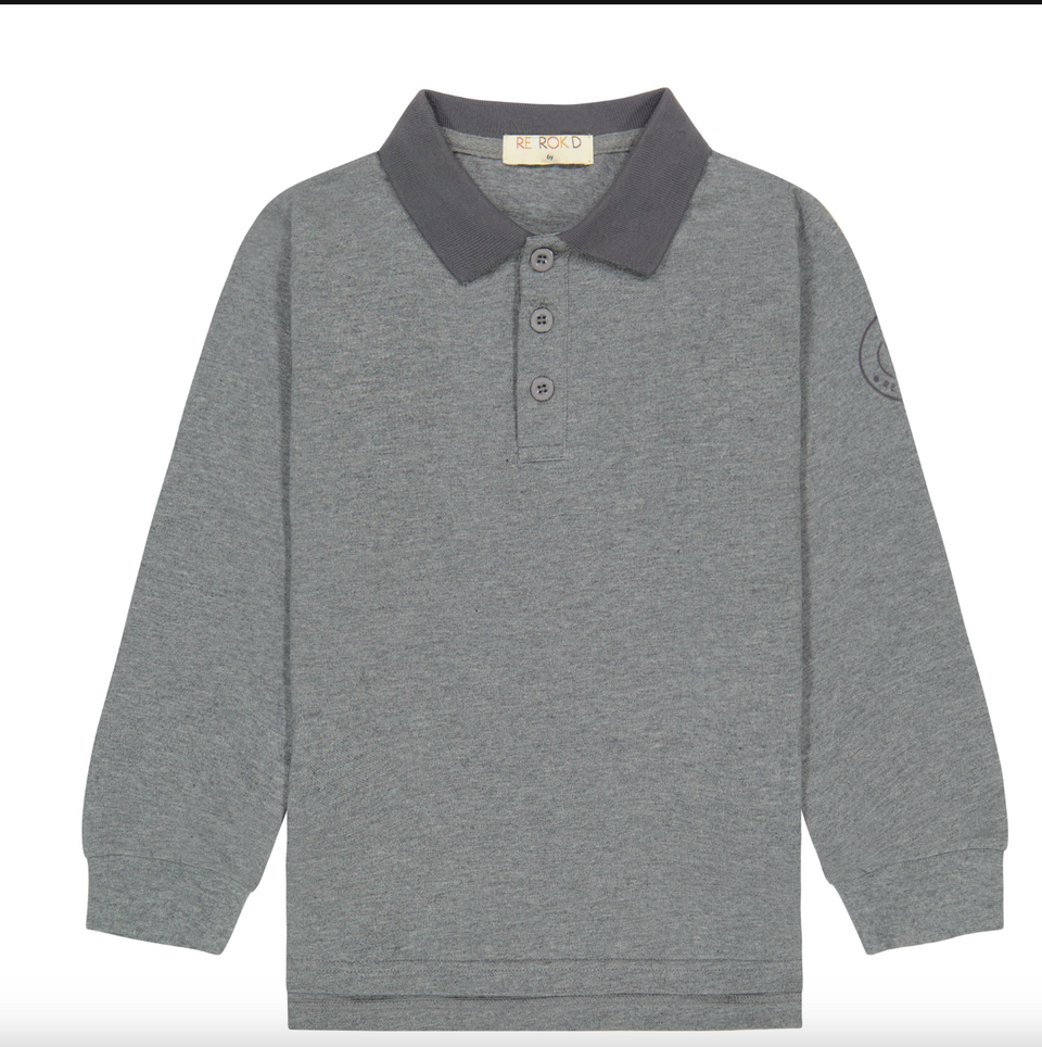 Retrokid Grey Archer Pique Stamped Polo