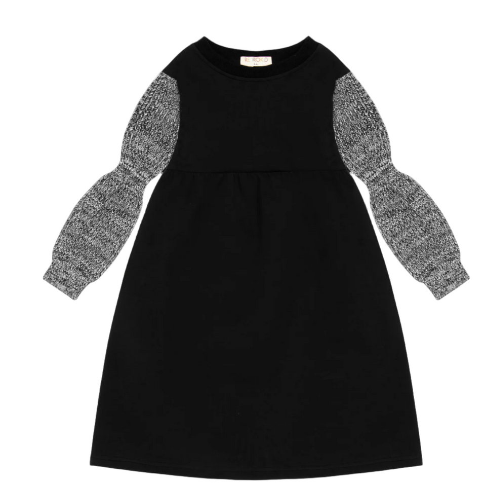 Retrokid Black/Cream Scuba Knit Twirl Dress