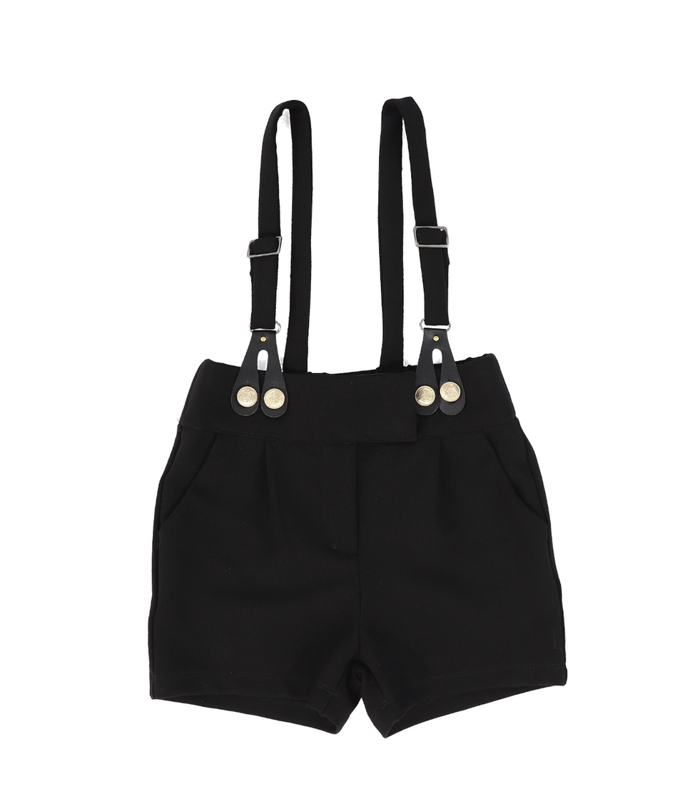 Bace Black Button Detail Shorts