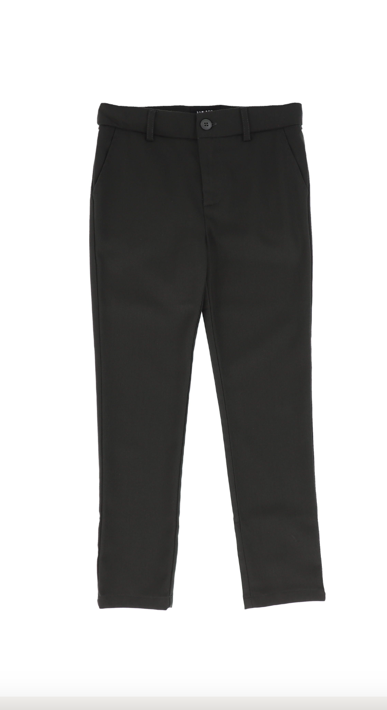 Bamboo Hunter Green Wool Slim Pants