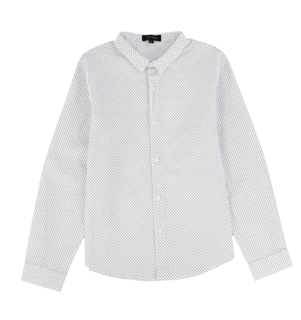 Bamboo Blue/White Dotted Collar Shirt