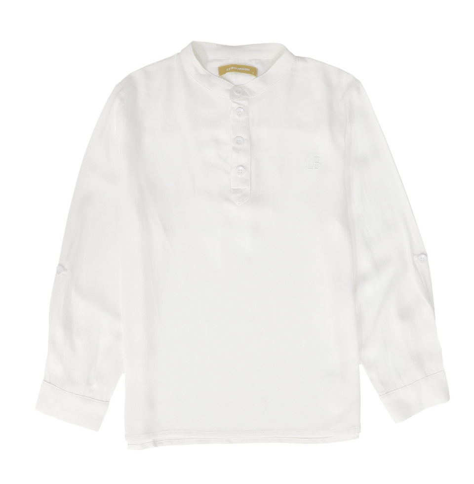 Le Bourdon Ivory Mandarin Collar Shirt