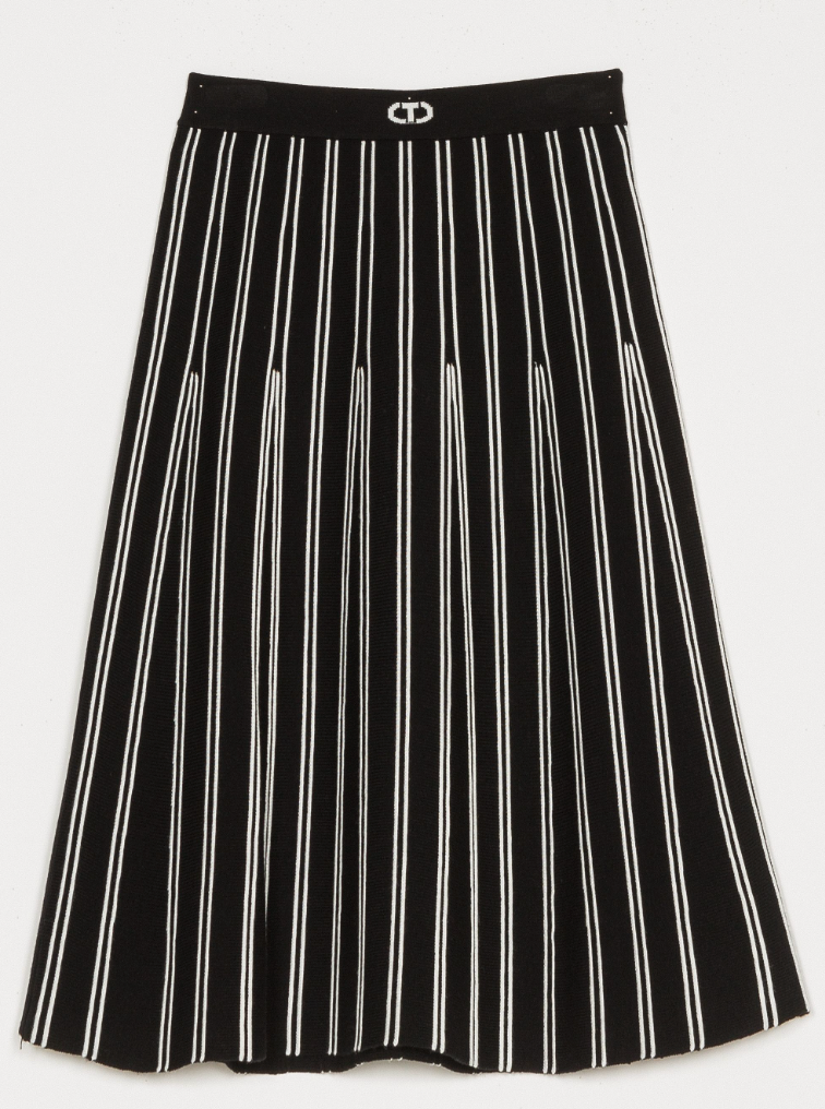 Twinset Black and White Knit Skirt