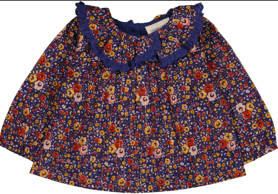 Louis Louise Indigo Stripe Lurex Floral Bloomer Set