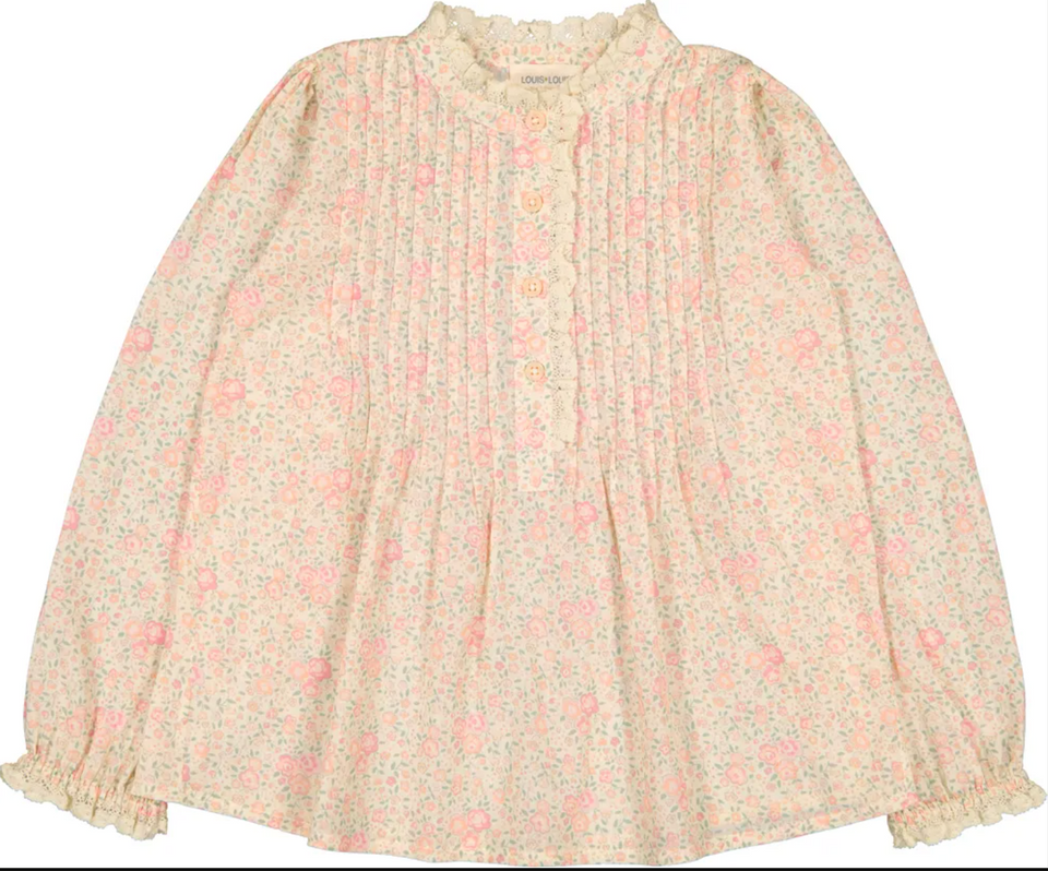 Louis Louise Pink Romantic Flower Mariannette Blouse