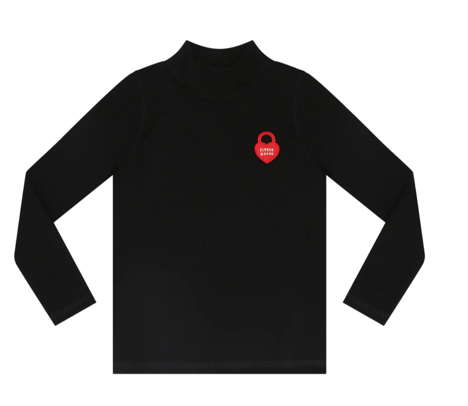 Little Parni Black Multipatch Jumper w/ Turtleneck