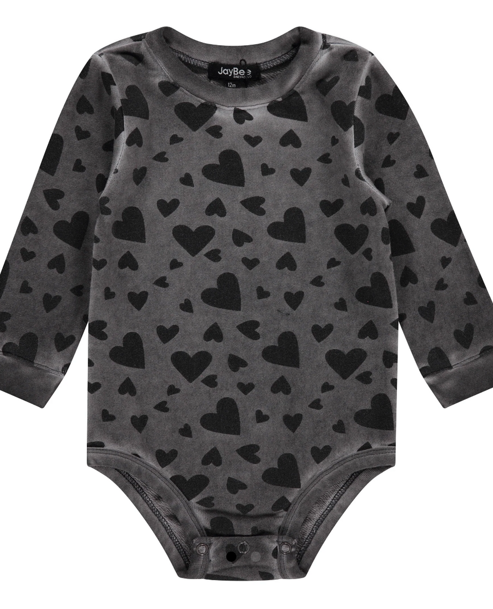 Jaybee Grey Denim Overall w/ Sweatshirt Onesie Set