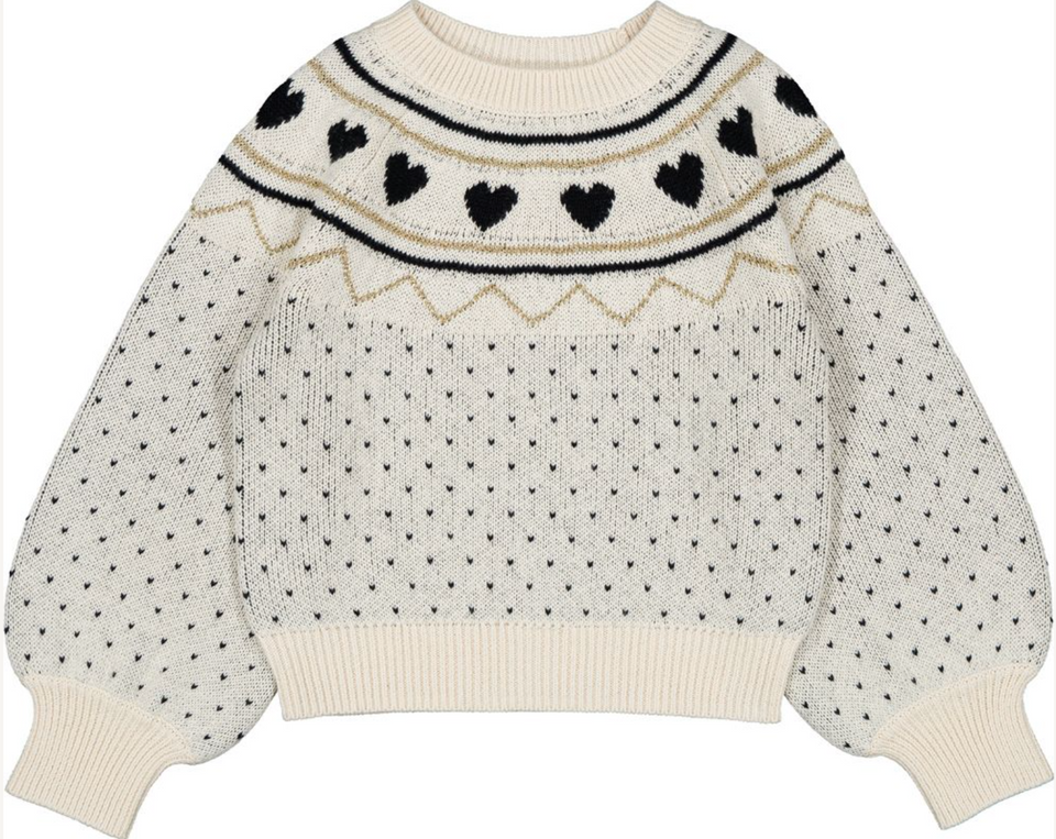 Louis Louise Cream Wool Heart Elia Sweater