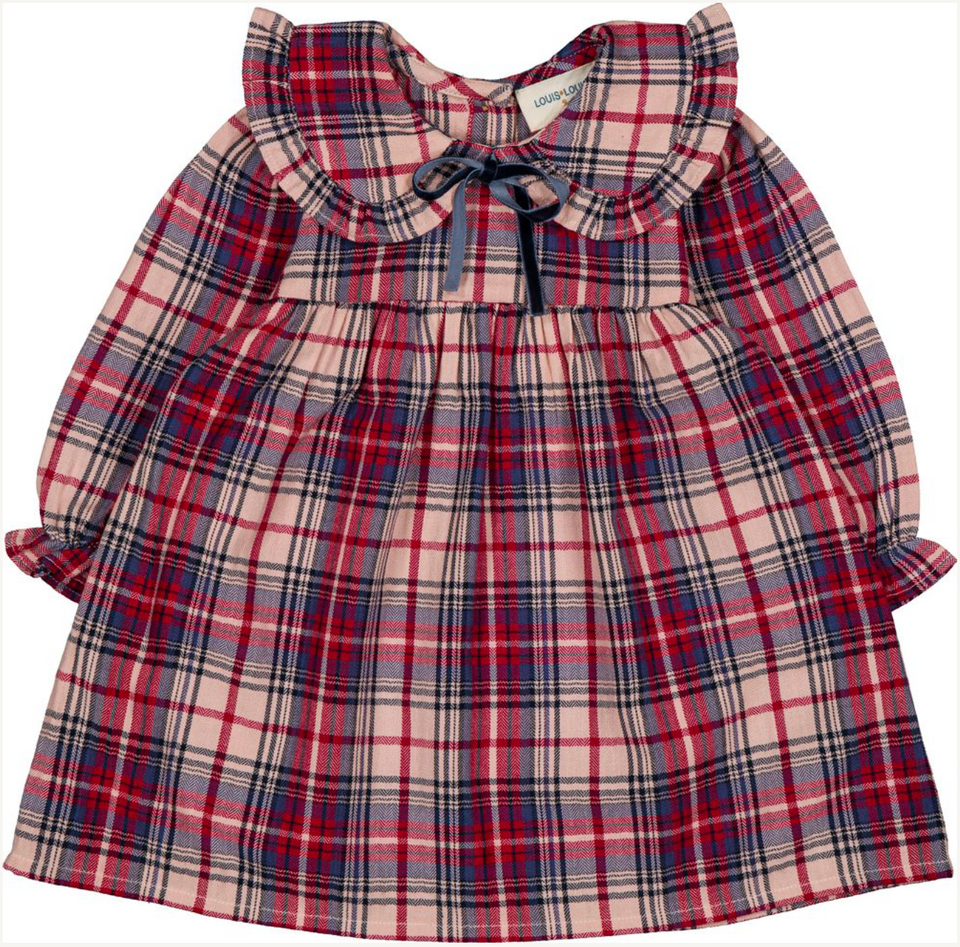 Louis Louise Pink Twill Tartan Benjamina Baby Dress