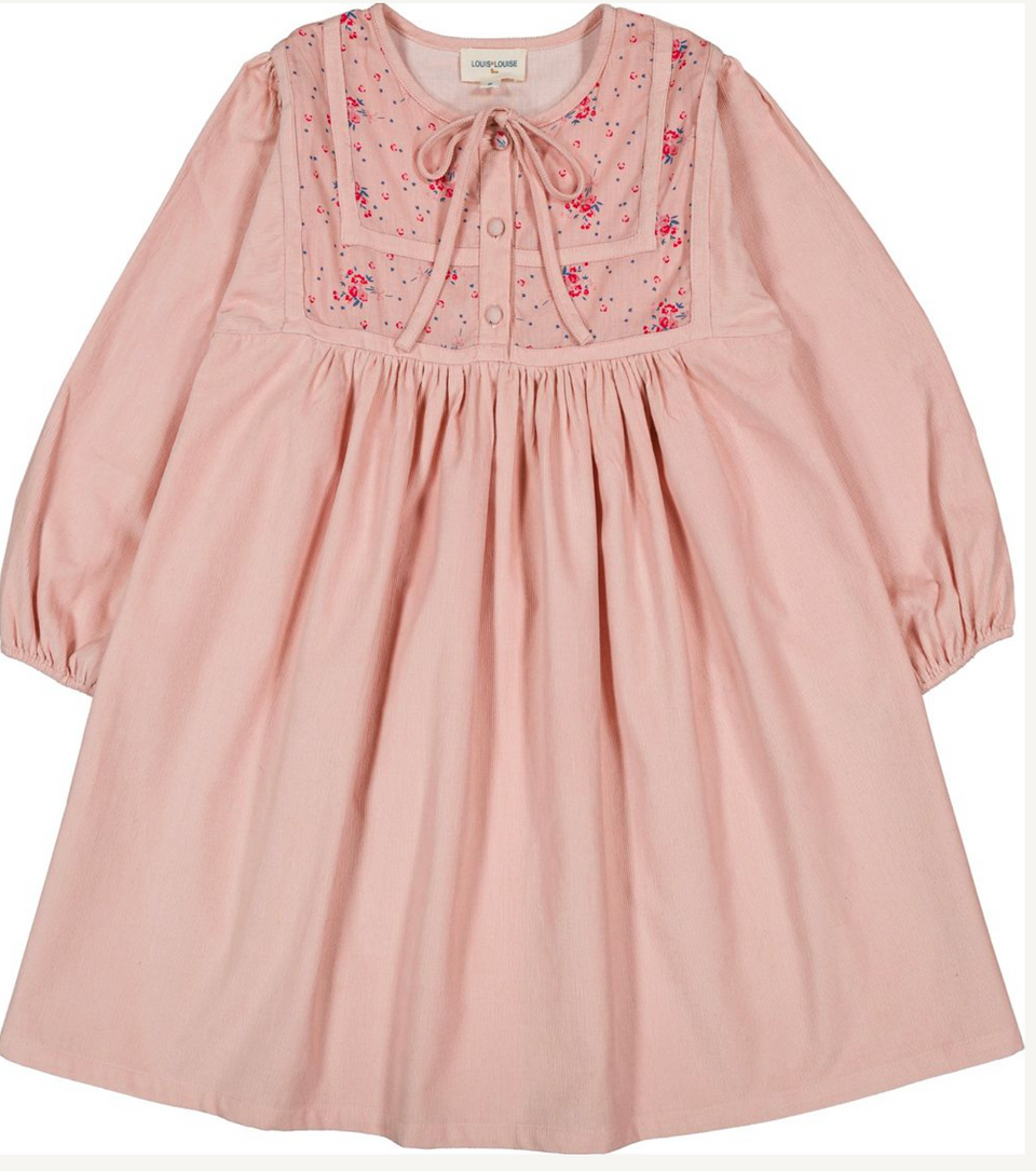 Louis Louise Pink Corduroy Paunie Dress