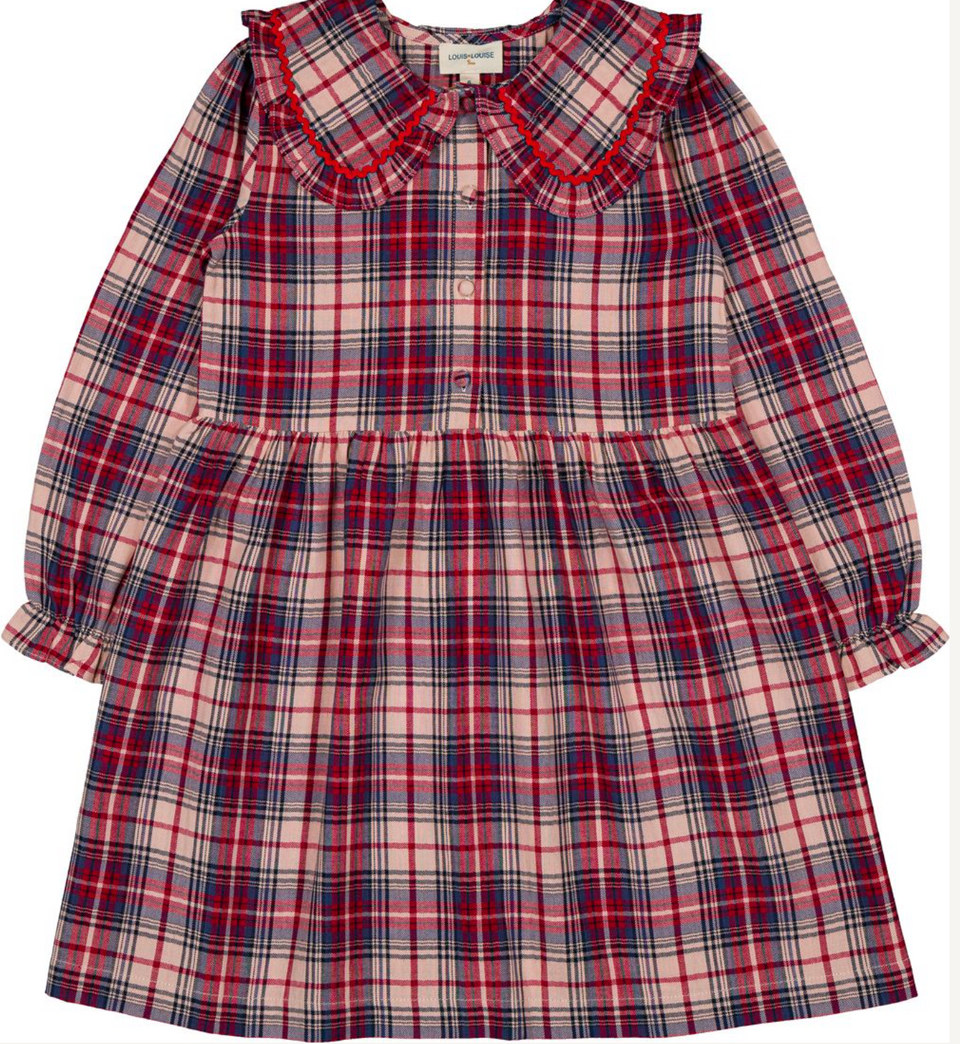 Louis Louise Pink Twill Tartan Nuala Dress