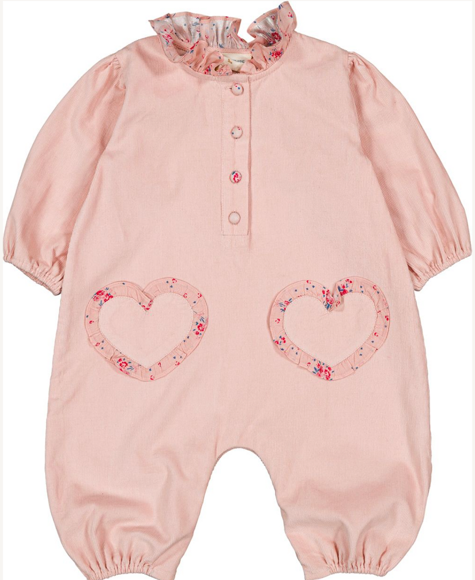Louis Louise Pink Corduroy Garlone Romper
