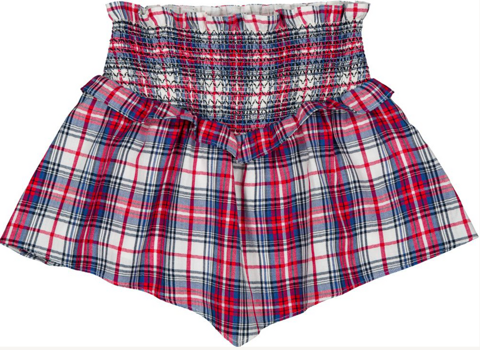 Louis Louise Off White/Red Twill Tartan Lira Skirt