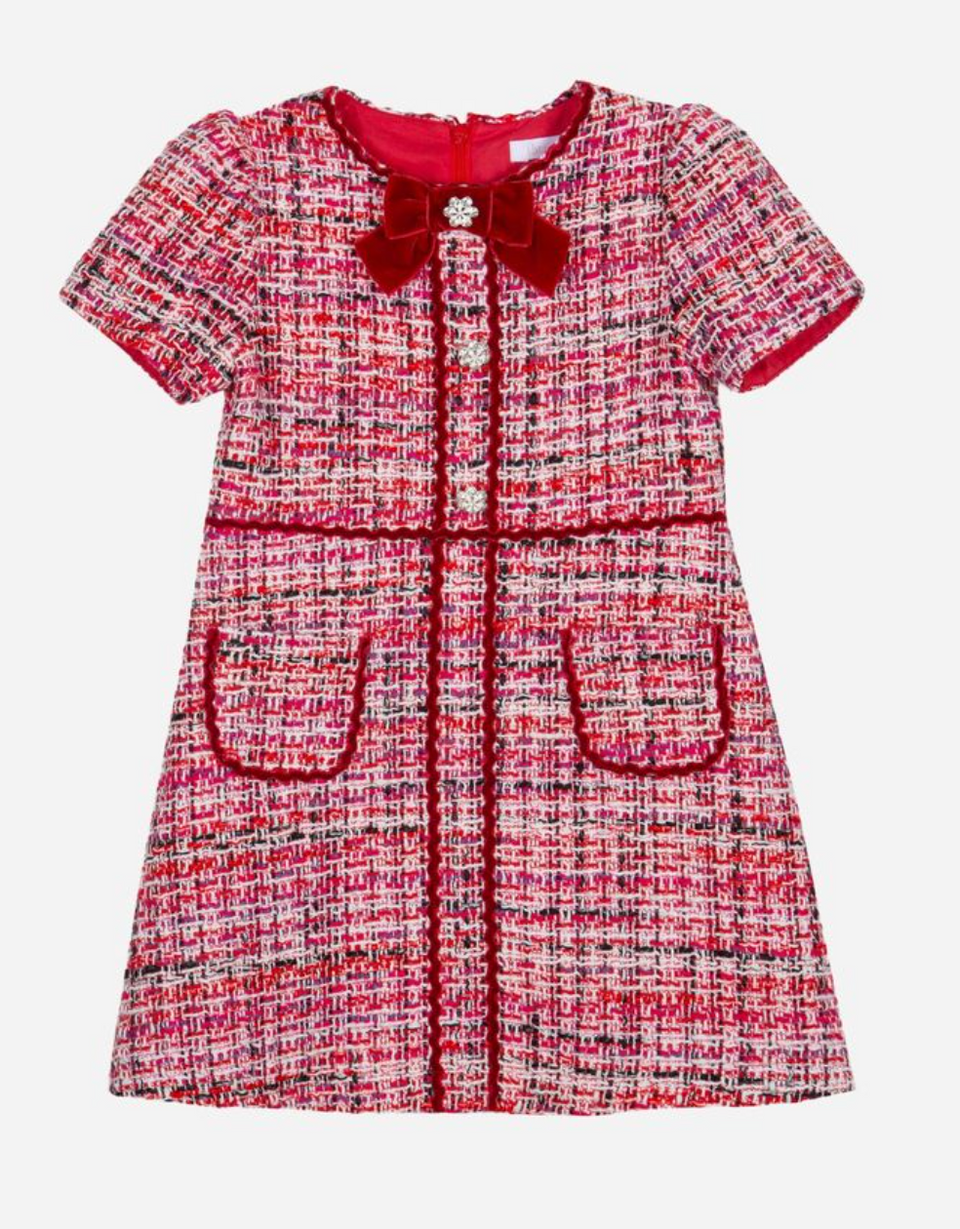 Patachou Red Tweed Big Girl Dress