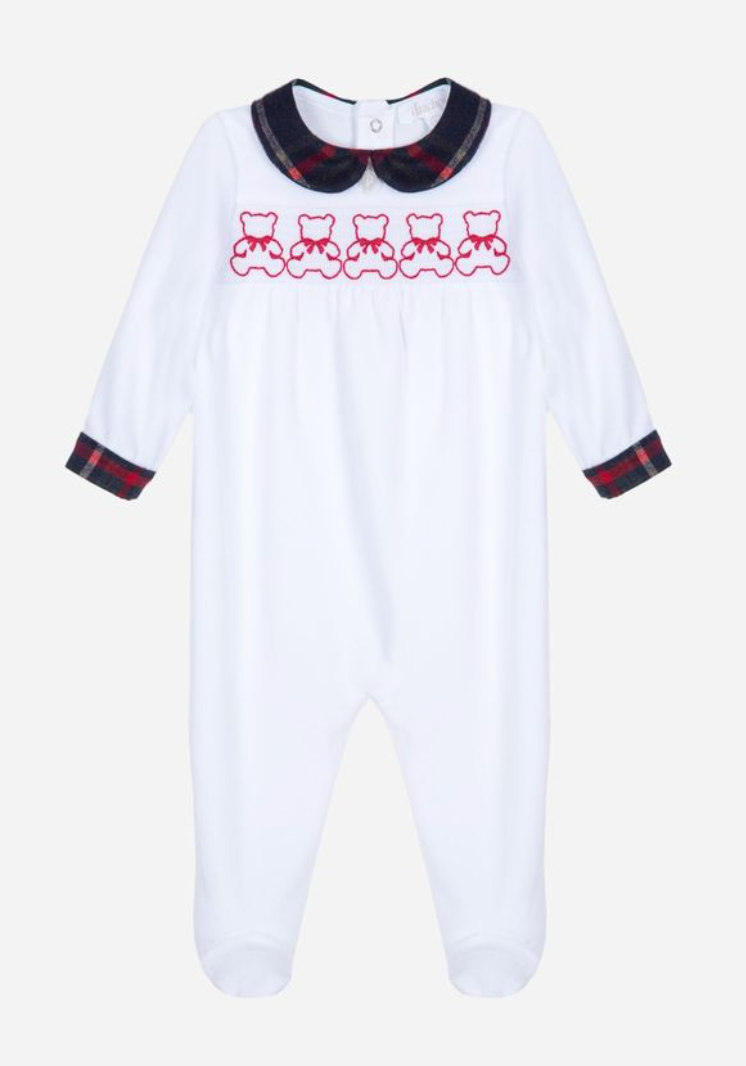 Patachou White Velour Footie