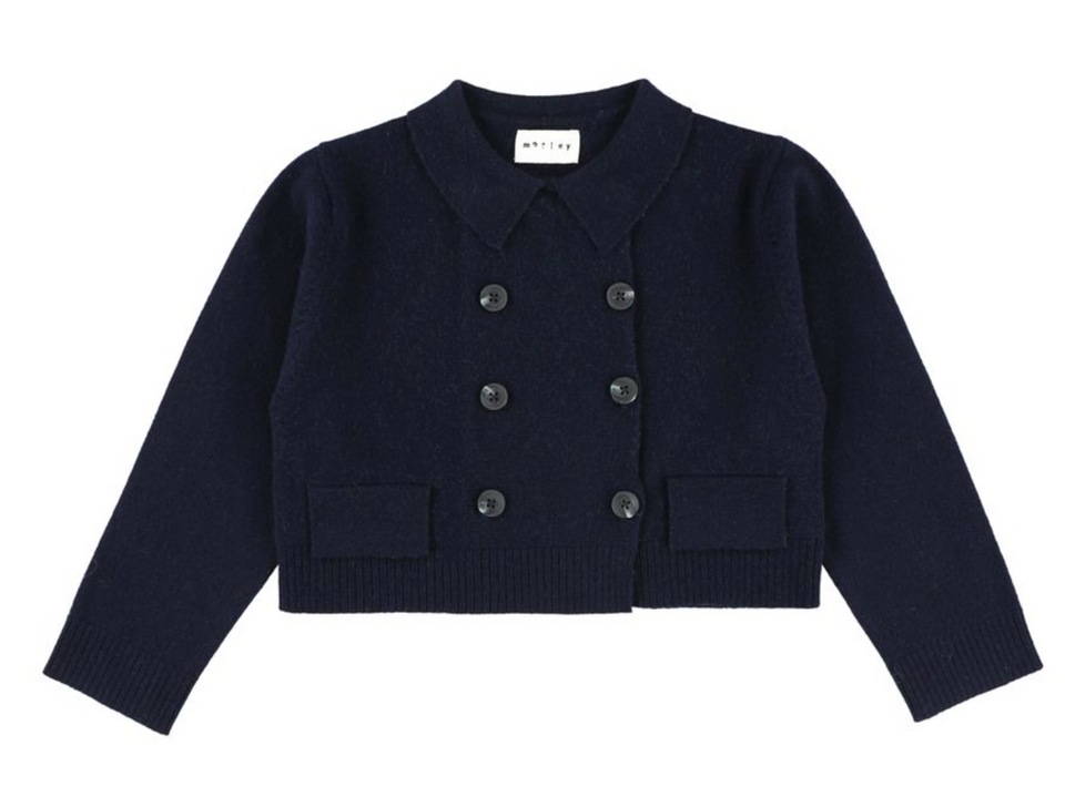 Morley Yes Wool Navy Cardigan