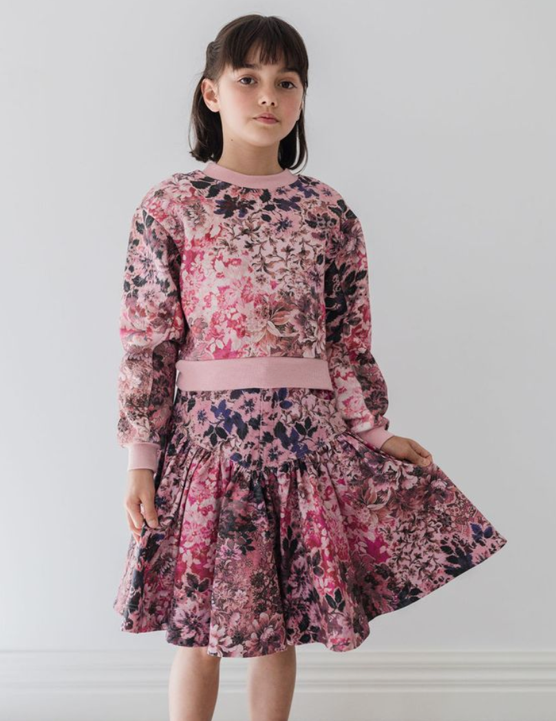 Steph Blurred Floral Print Sweat Top