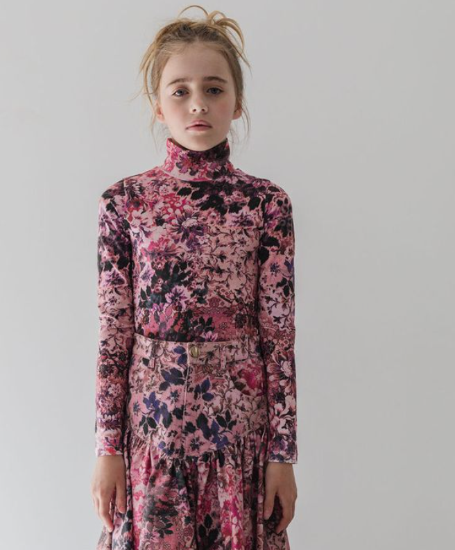 Steph Blurred Floral Print Jersey Top
