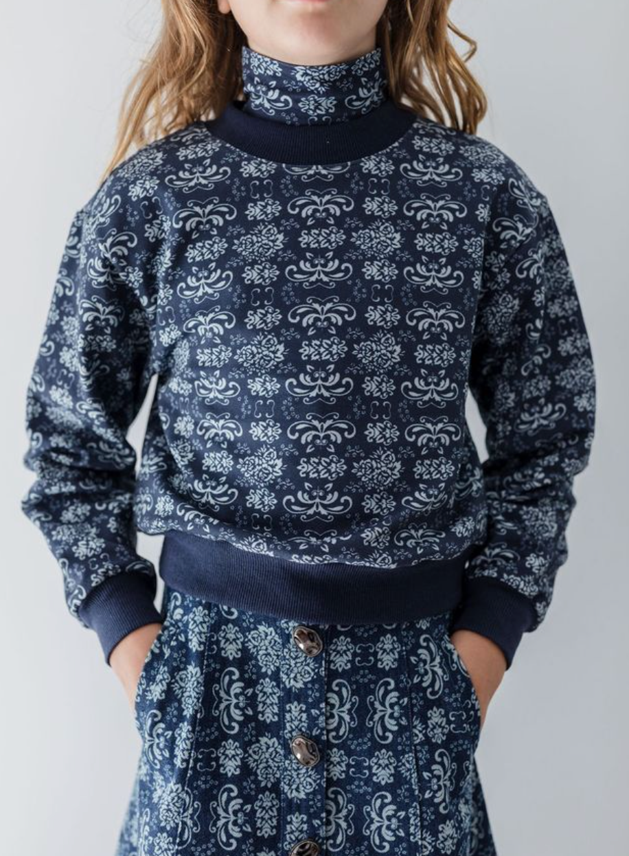 Steph Fleur De Lis Print Sweat Top