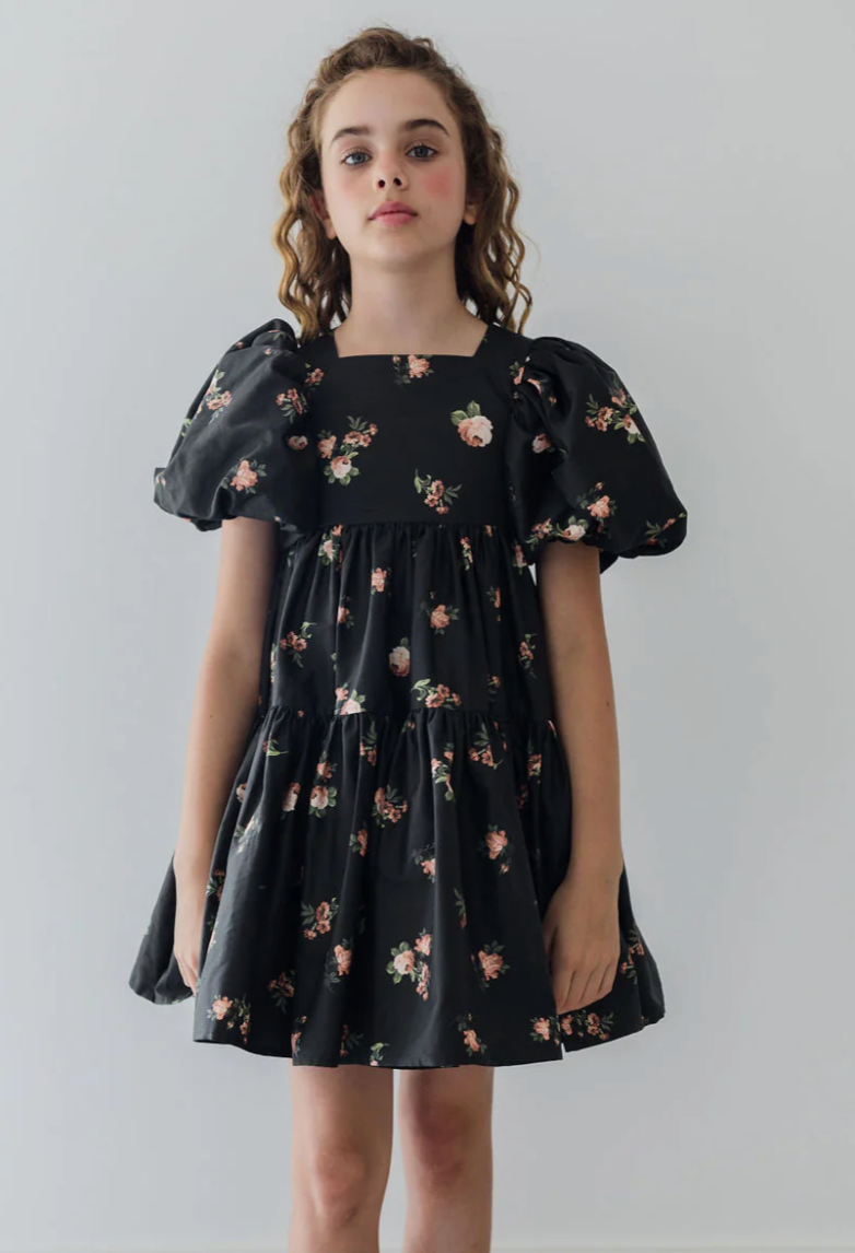 Petite Amalie Rosebud Print Poplin Cotton Dress