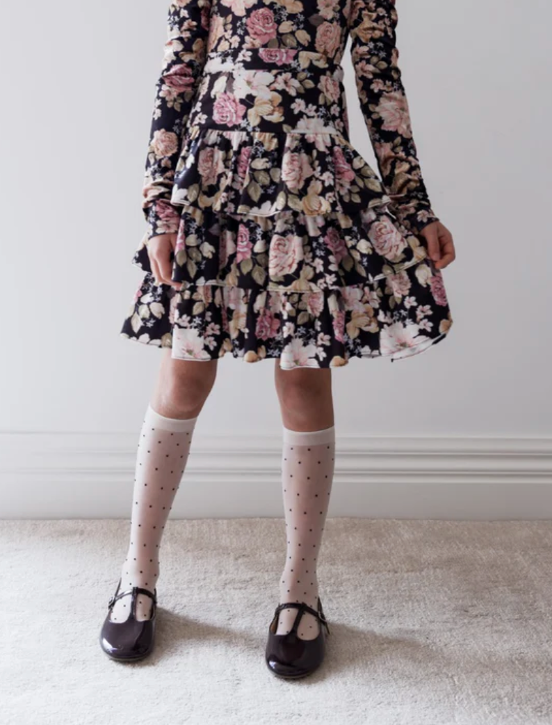 Petite Amalie Romantic Floral Pink Print Skirt