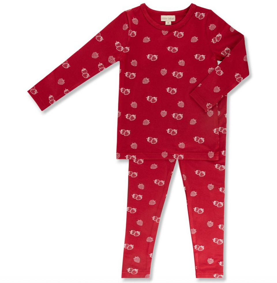 Little Label Ruby Strawberry All Over Print Pajama
