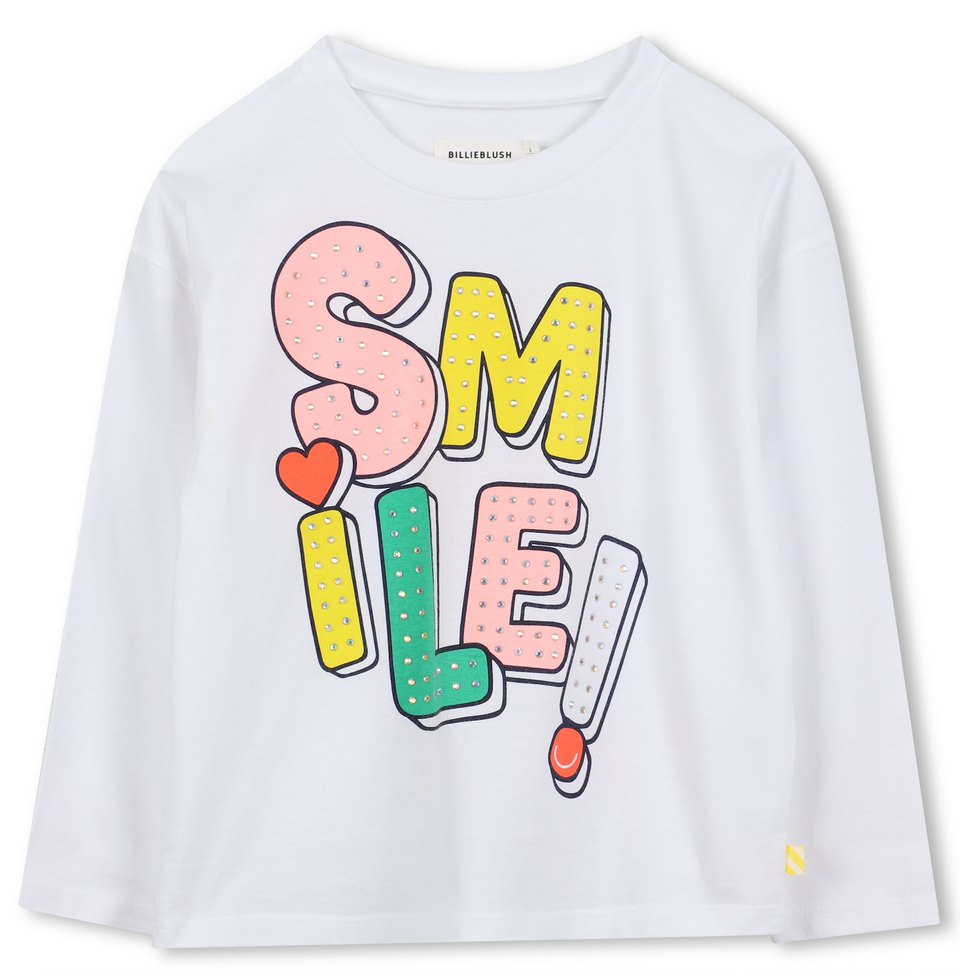 Billie Blush White Girls Smile Long Sleeve T-Shirt
