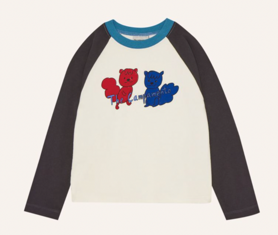 The Campamento Ecru Squirrels Color Block Tshirt
