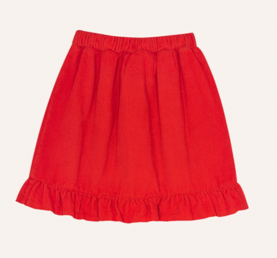 The Campamento Red Corduroy Skirt