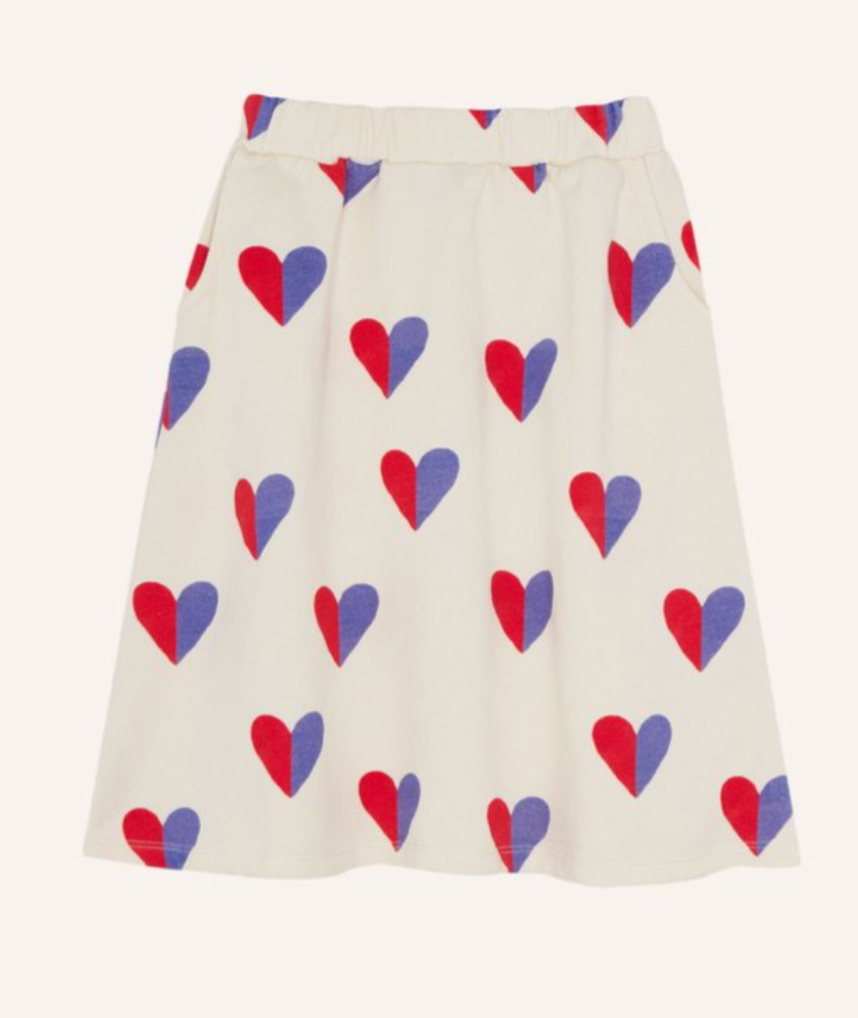 The Campamento Ecru Bicolor Heart Skirt