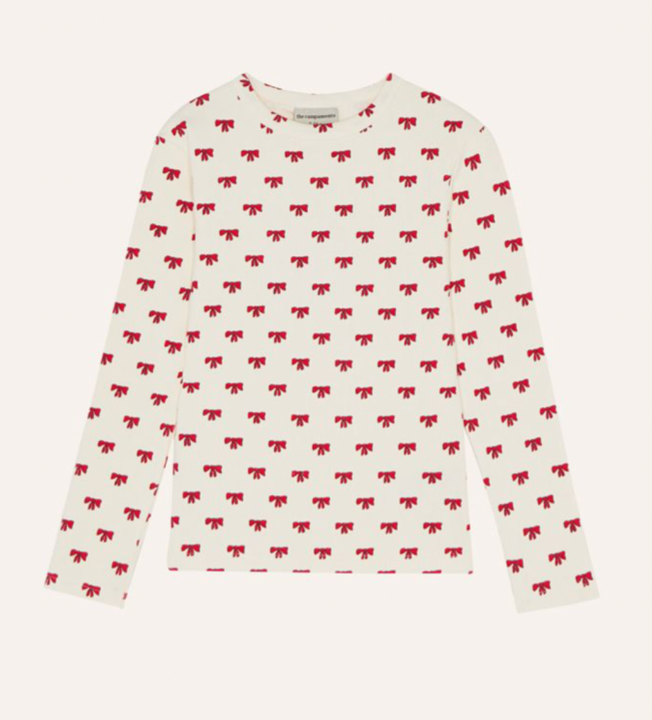 The Campamento Ecru Red Bow T-shirt