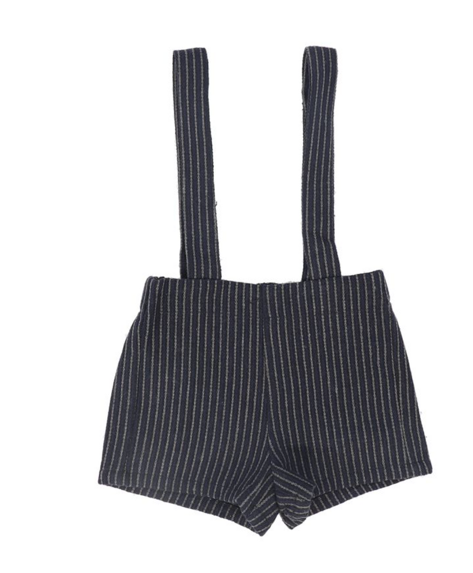 Le Bourdon Navy Textured Overalls