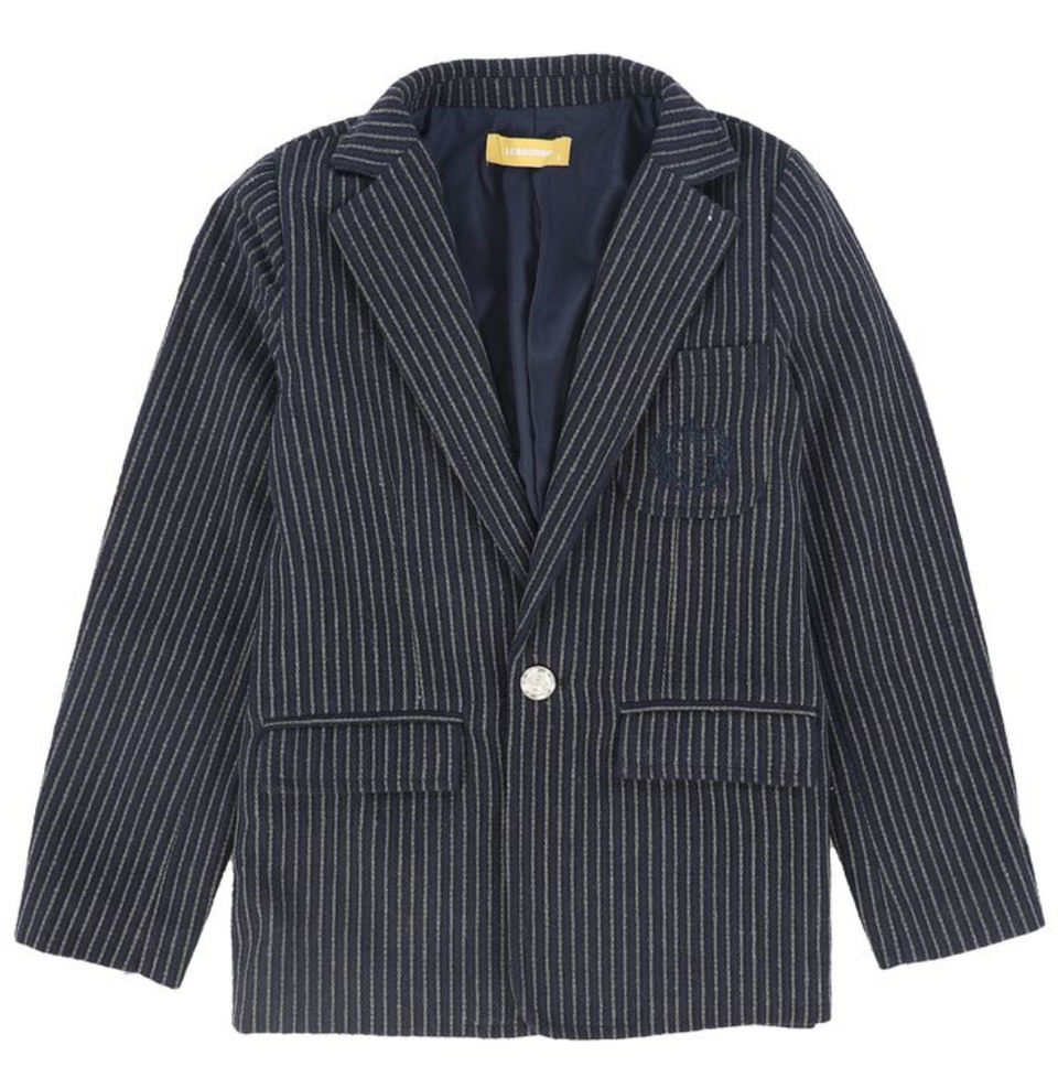 Le Bourdon Navy Textured Blazer
