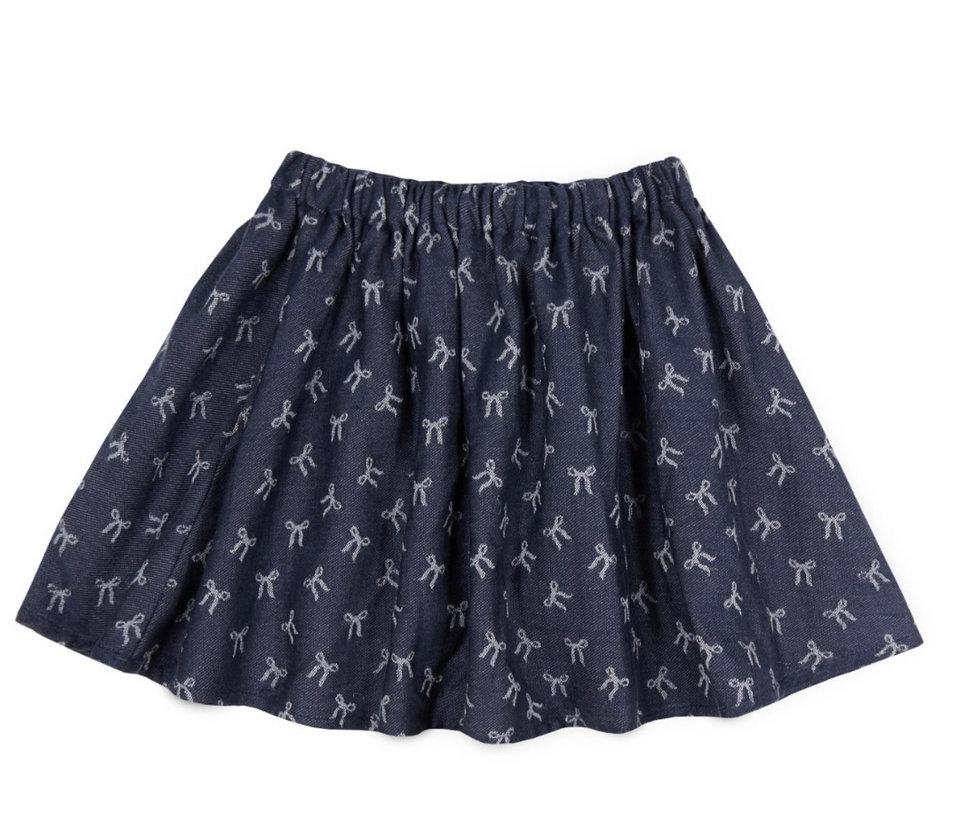 Mipounet Dark Blue Bow Allover Skirt