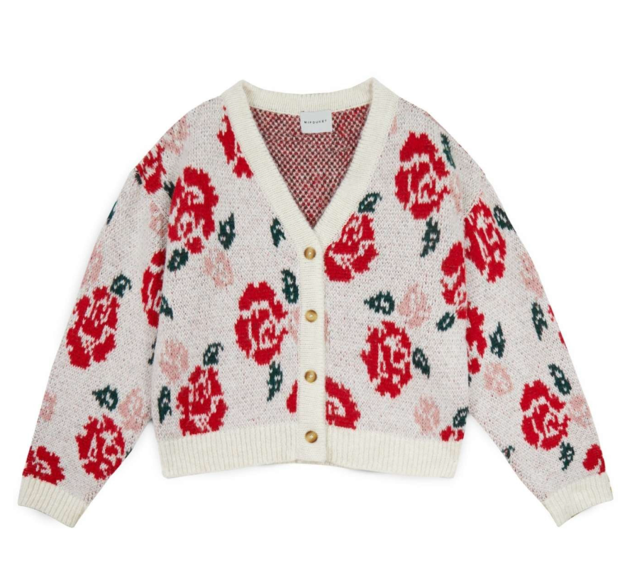Mipounet Cream Floral Cardigan